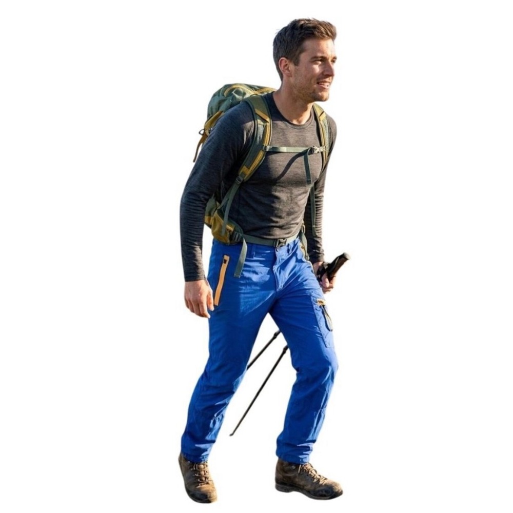 Outdoor Afro x REI Co-op Blue Cargo Hiking Pants Mens 30x30 Yellow Zippers